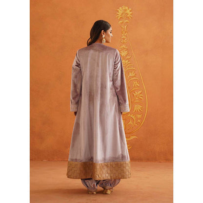 Inej Zeba Lavender Anarkali with Salwar and Dupatta (Set of 3)