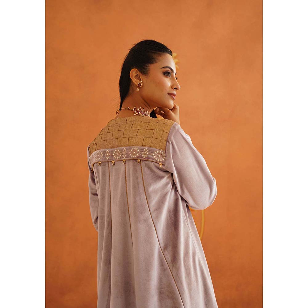 Inej Zeba Lavender Kali Kurta with Sharara and Dupatta (Set of 3)