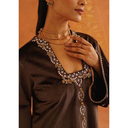 Inej Zeba Brown A Line Co-Ord (Set of 2)