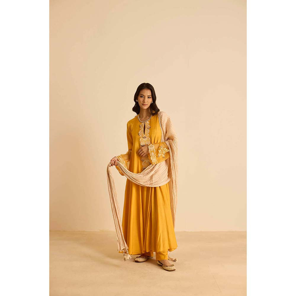 Inej Yellow Anarkali with Pant and Dupatta (Set of 3)