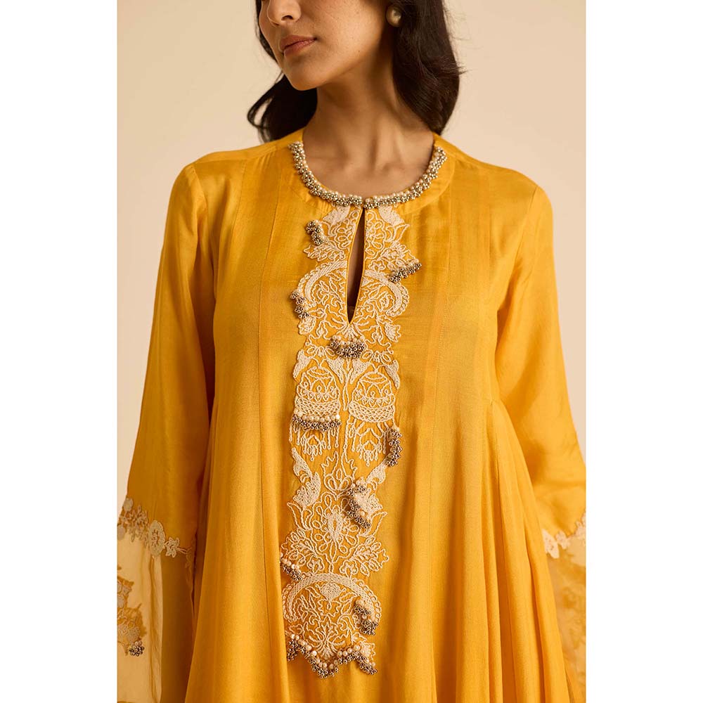 Inej Yellow Anarkali with Pant and Dupatta (Set of 3)