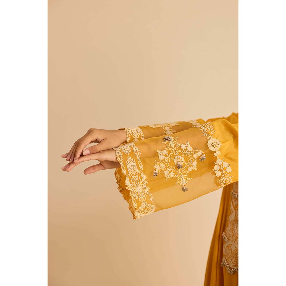 Inej Yellow Anarkali with Pant and Dupatta (Set of 3)