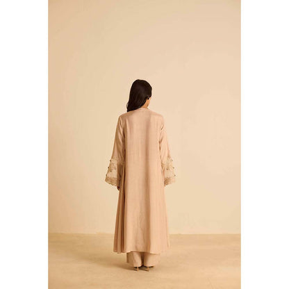 Inej Beige Anarkali with Pant and Dupatta (Set of 3)