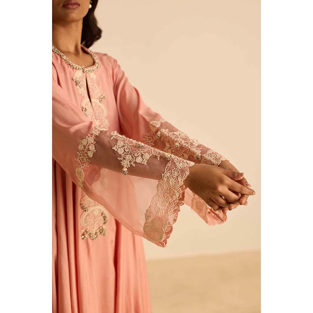 Inej Pink Anarkali with Pant and Dupatta (Set of 3)