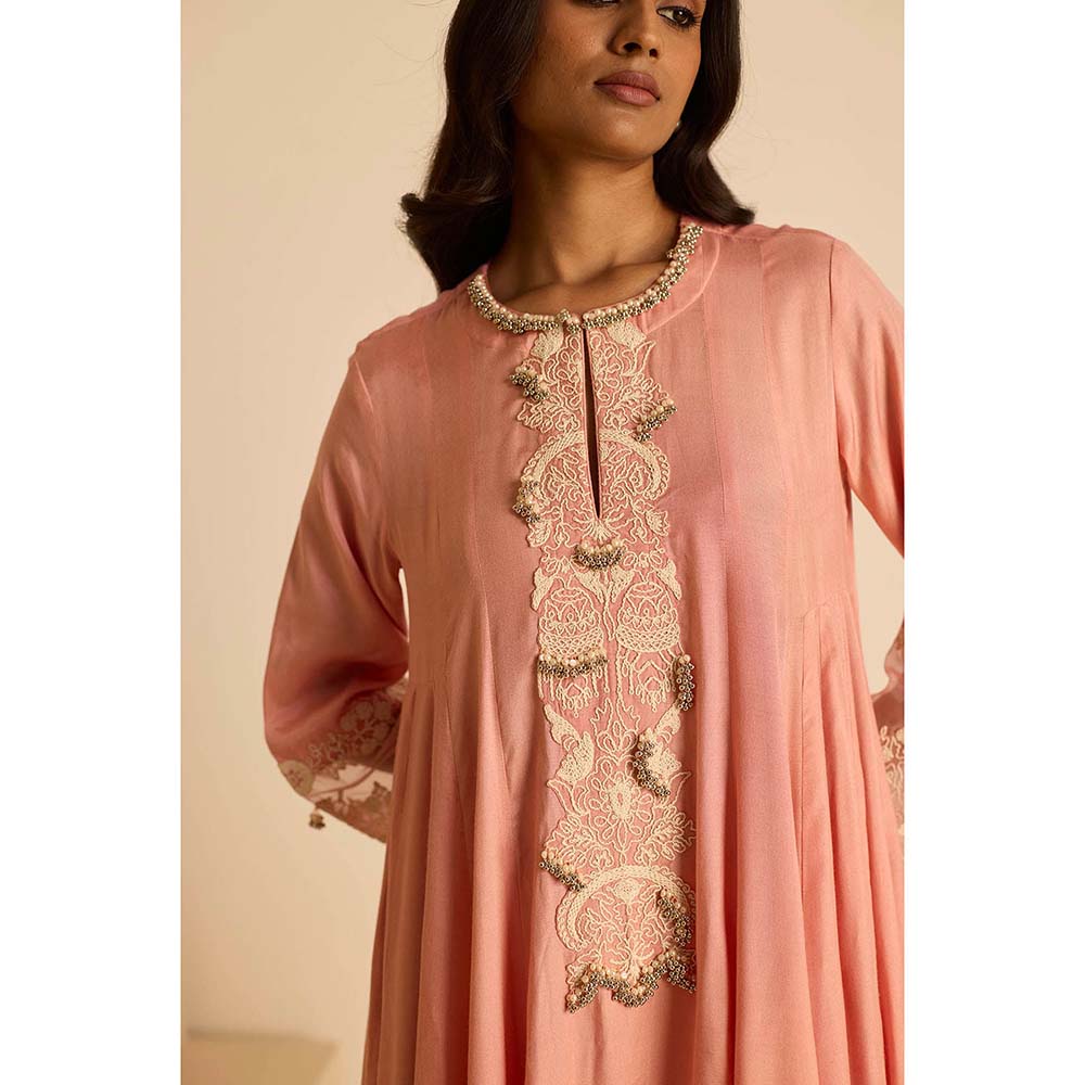 Inej Pink Anarkali with Pant and Dupatta (Set of 3)