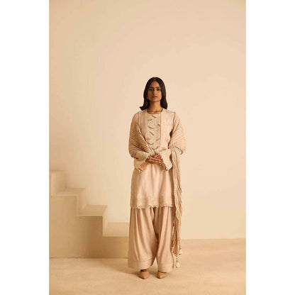 Inej Beige Kashmiri Kurta with Salwar and Dupatta (Set of 3)