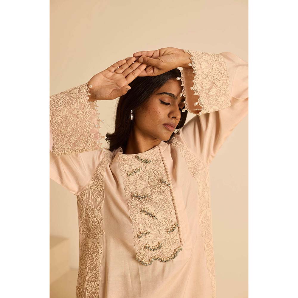 Inej Beige Kashmiri Kurta with Salwar and Dupatta (Set of 3)