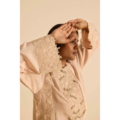 Inej Beige Kashmiri Kurta with Salwar and Dupatta (Set of 3)