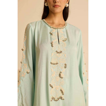 Inej Green Straight Kurta with Pant and Dupatta (Set of 3)