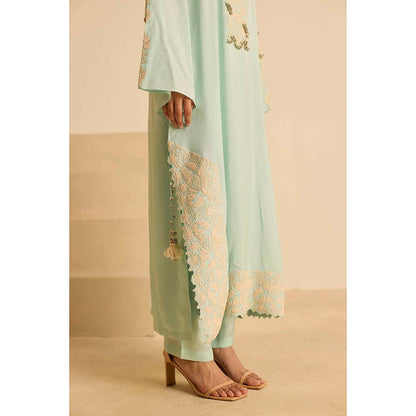 Inej Green Straight Kurta with Pant and Dupatta (Set of 3)