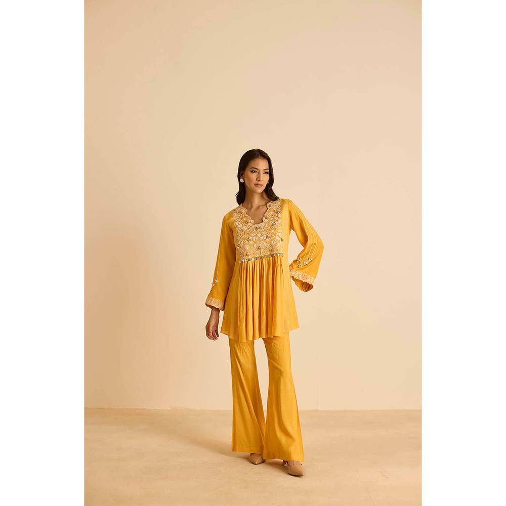 Inej Yellow Yok Top with Pant (Set of 2)