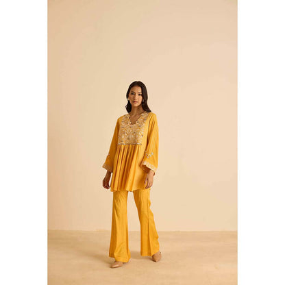Inej Yellow Yok Top with Pant (Set of 2)