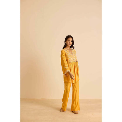 Inej Yellow Yok Top with Pant (Set of 2)