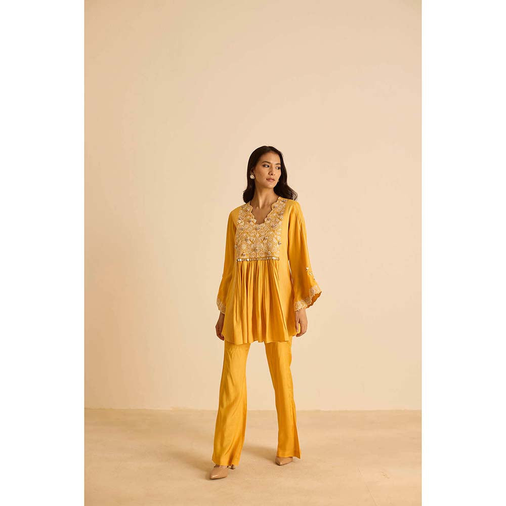 Inej Yellow Yok Top with Pant (Set of 2)