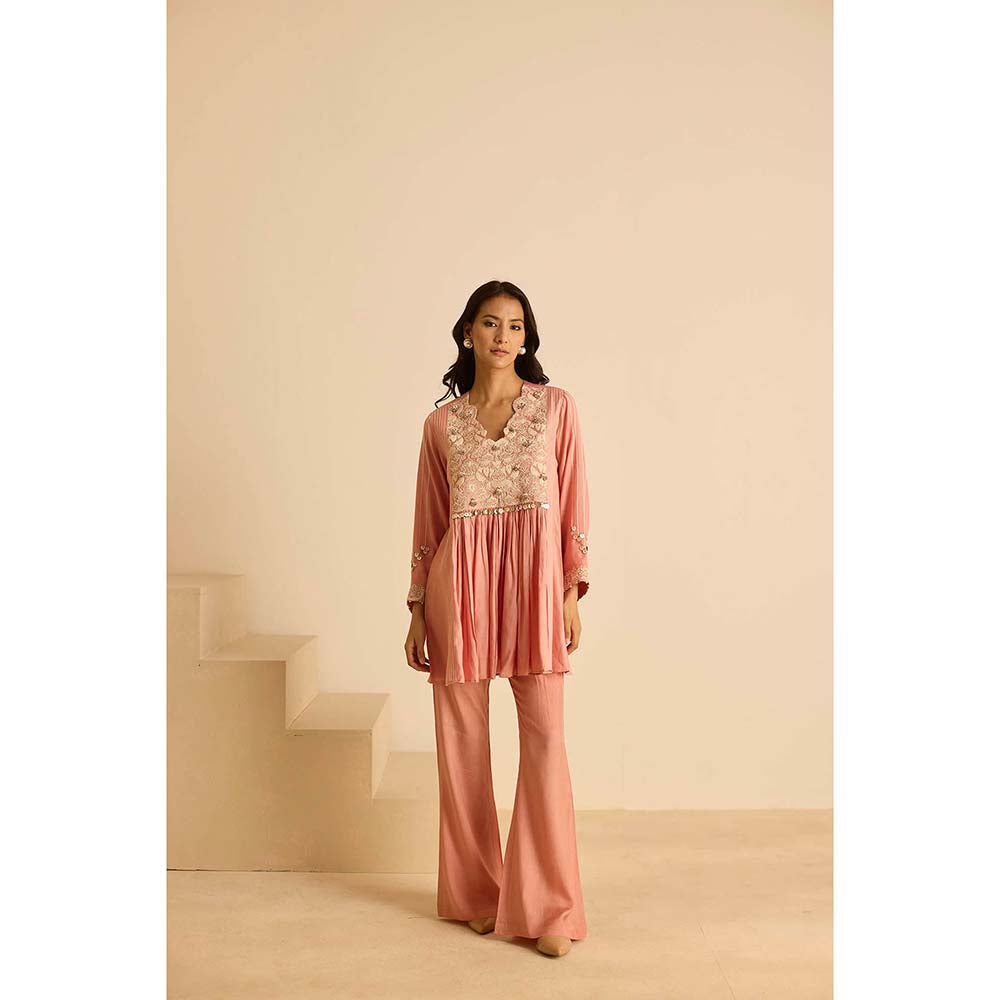 Inej Peach Yok Top with Pant (Set of 2)