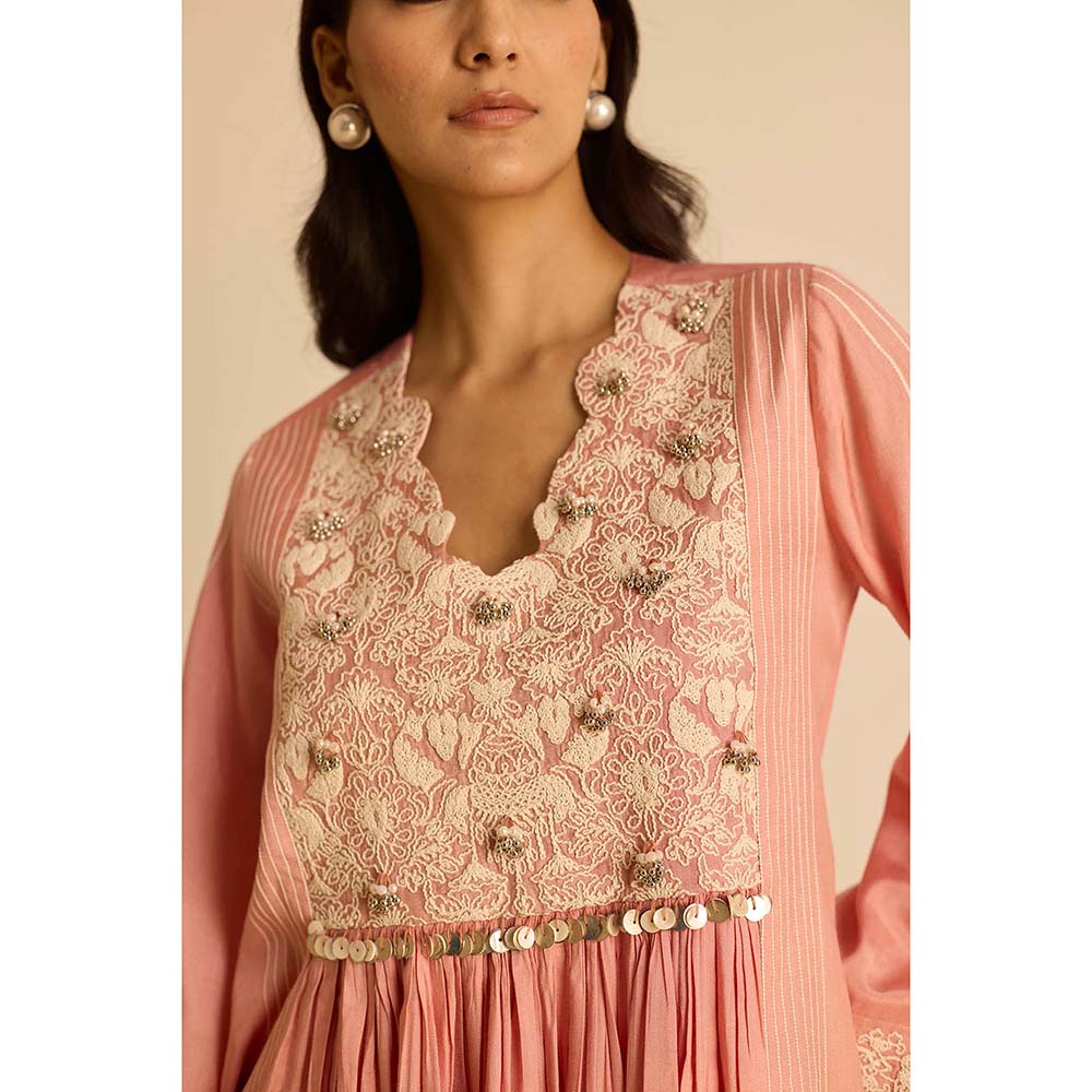 Inej Peach Yok Top with Pant (Set of 2)