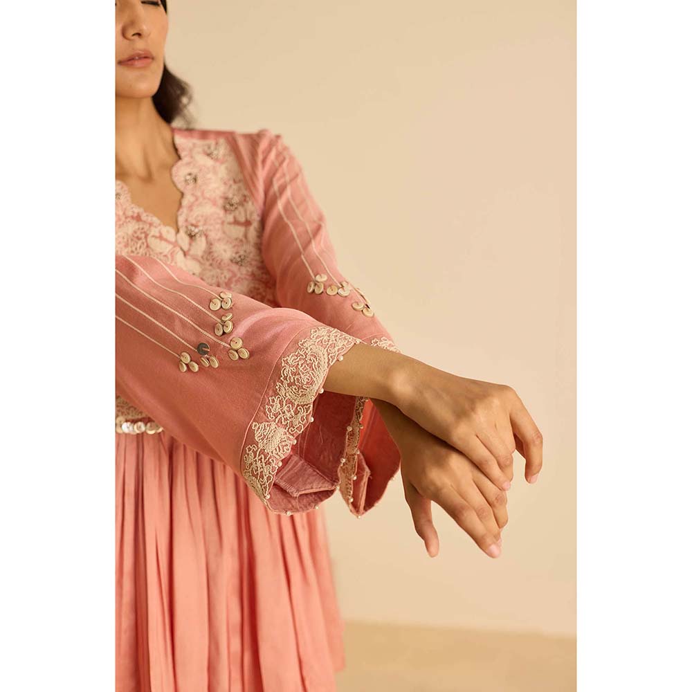 Inej Peach Yok Top with Pant (Set of 2)