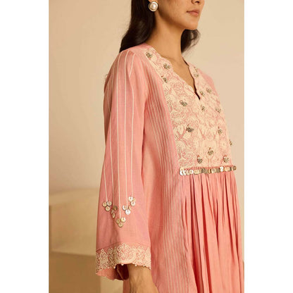 Inej Peach Yok Top with Pant (Set of 2)