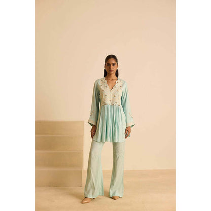 Inej Blue Yok Top with Pant (Set of 2)