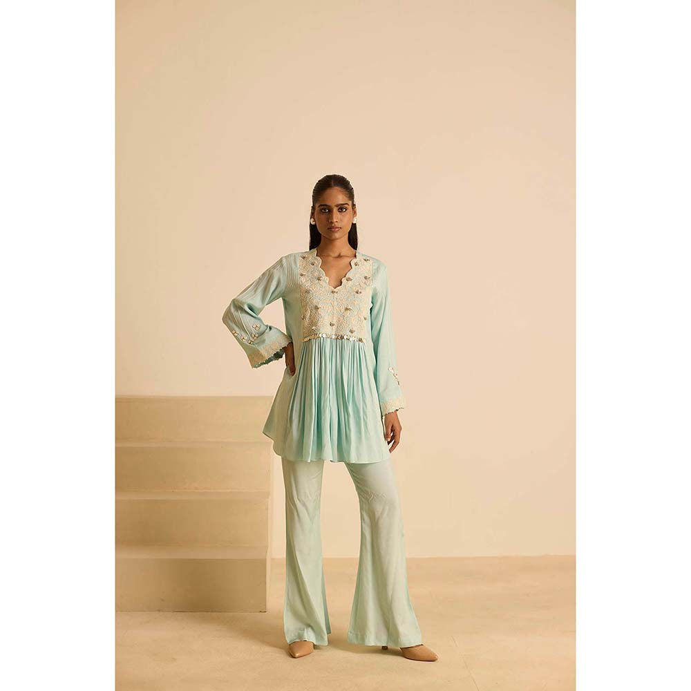 Inej Blue Yok Top with Pant (Set of 2)