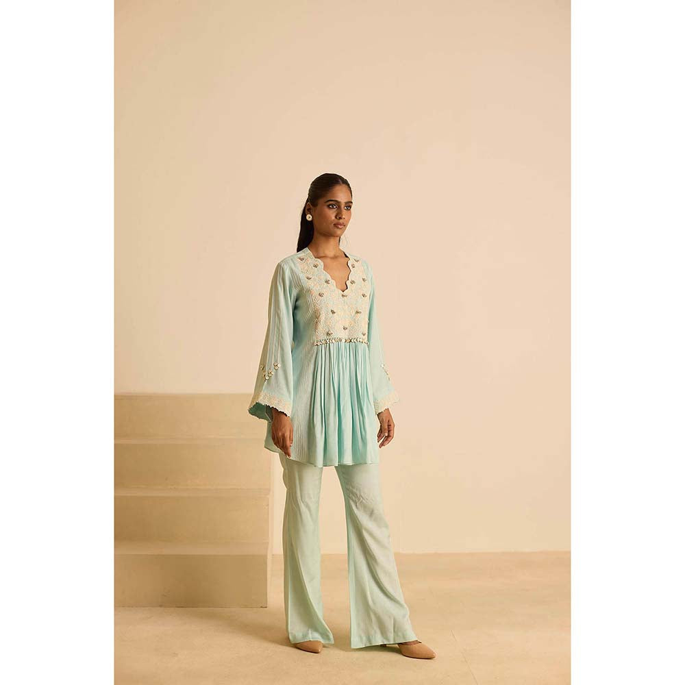 Inej Blue Yok Top with Pant (Set of 2)