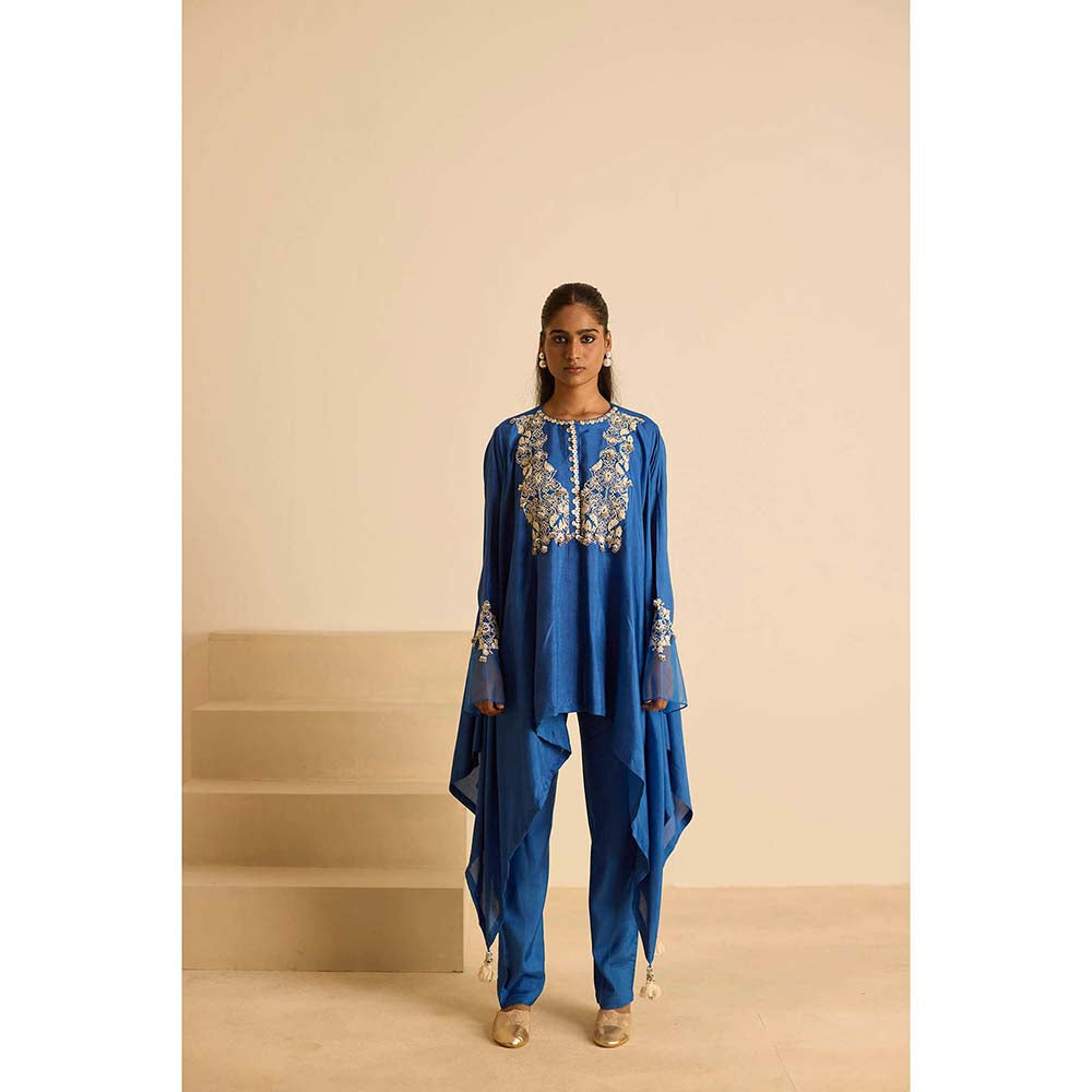 Inej Blue A Line Top with Pant (Set of 2)