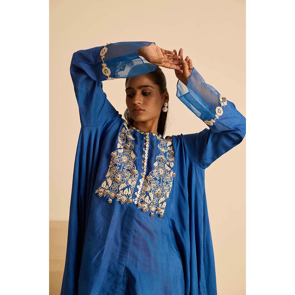 Inej Blue A Line Top with Pant (Set of 2)