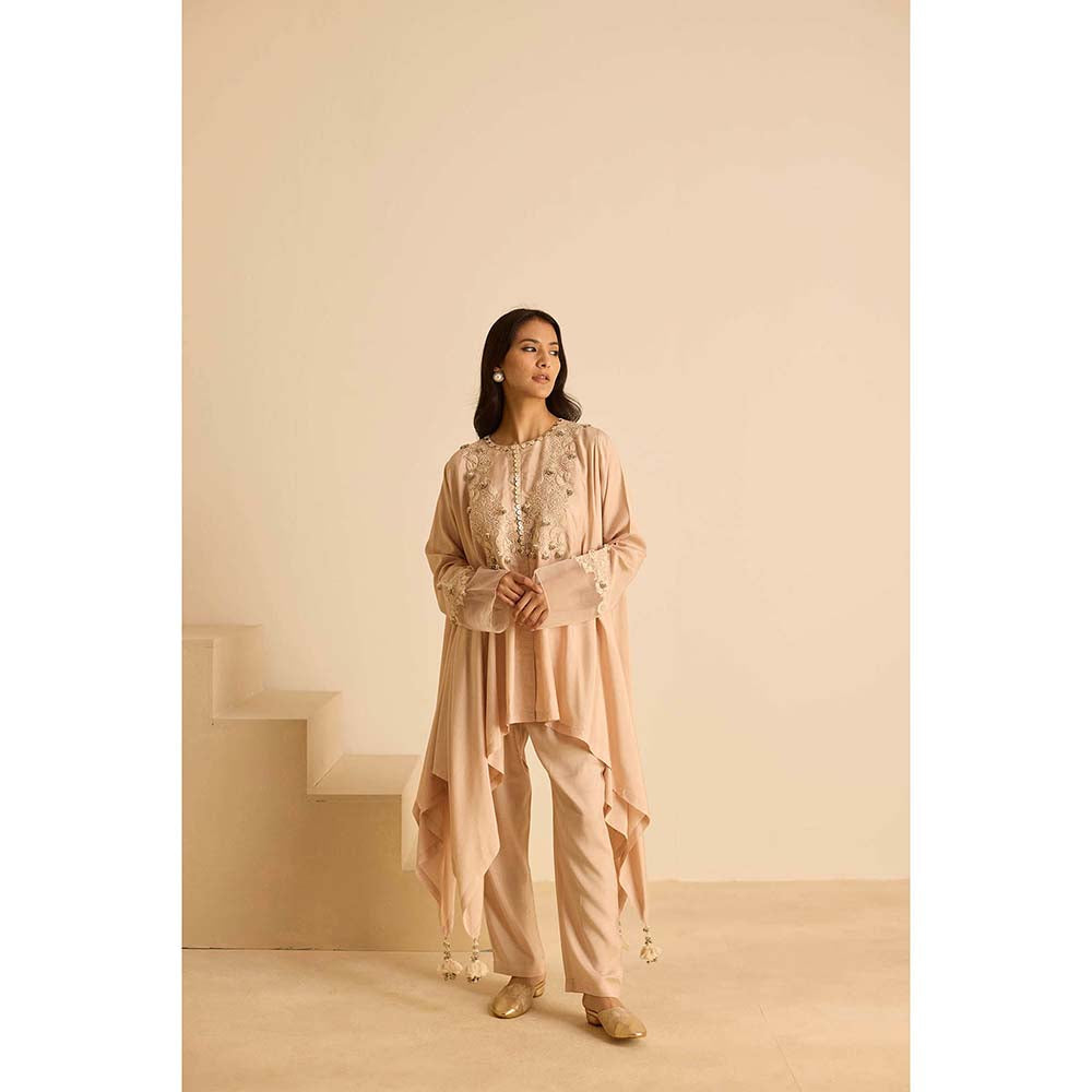 Inej Beige A Line Top with Pant (Set of 2)