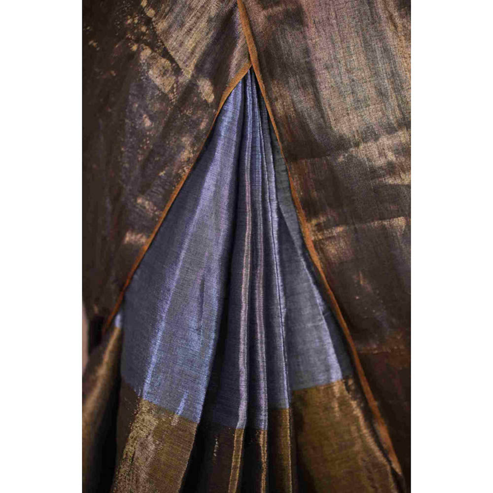 Isadora Life Womens Woven Tassels Multi-Color Pre-Draped Saree With Unstitched Blouse