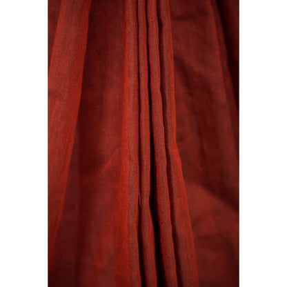 Isadora Life Womens Printed Tassels Maroon Pre-Draped Saree With Unstitched Blouse