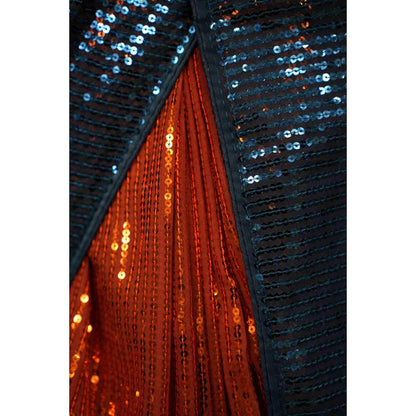 Isadora Life Womens Sequined Multi-Color Pre-Draped Saree With Unstitched Blouse