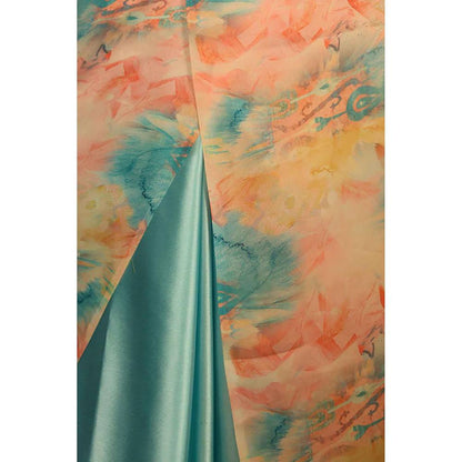 Isadora Life Gorgeous Ready To Wear Multi-Color Print Saree With Unstitched Blouse