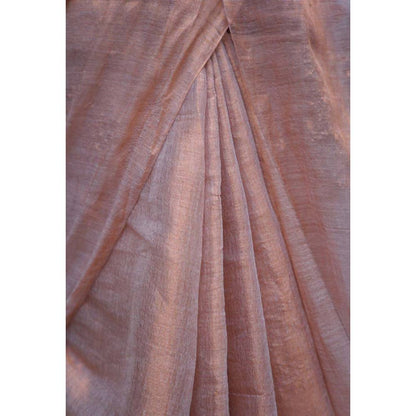 Isadora Life Womens Solid Zari Beige Pre-Draped Saree with Unstitched Blouse
