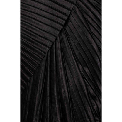 Isadora Life Womens Solid Black Pre-Draped Saree with Unstitched Blouse