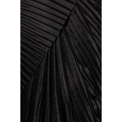 Isadora Life Womens Solid Black Pre-Draped Saree with Unstitched Blouse