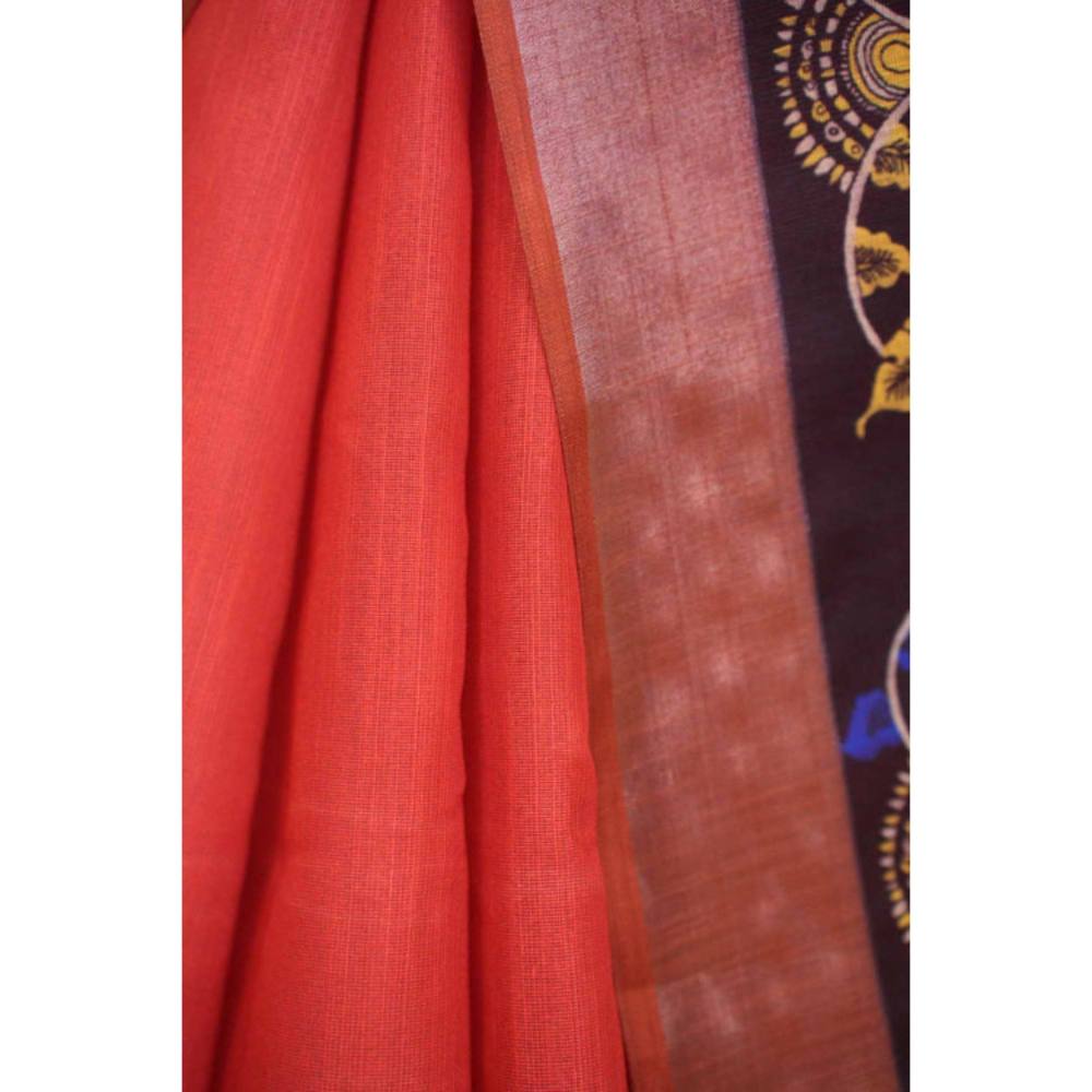 Isadora Life Womens Graphic Printed Pink Pre-Draped Saree with Unstitched Blouse
