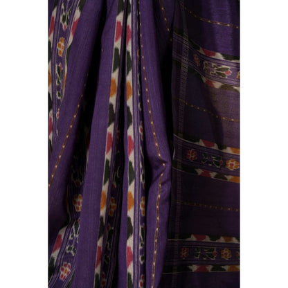 Isadora Life Womens Printed Purple Pre-Draped Saree with Unstitched Blouse