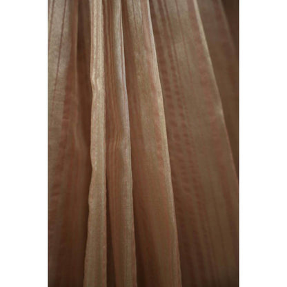 Isadora Life Womens Stripes Zari Beige Pre-Draped Saree with Unstitched Blouse