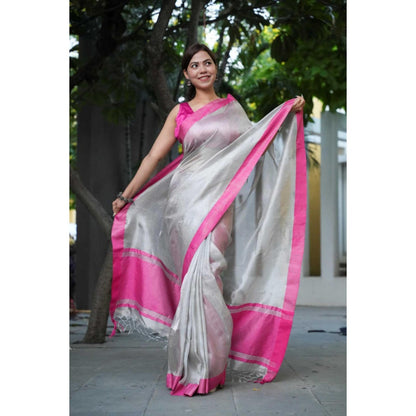 Isadora Life Soft Tissue Saree with Unstitched Blouse