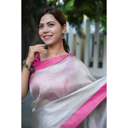 Isadora Life Soft Tissue Saree with Unstitched Blouse