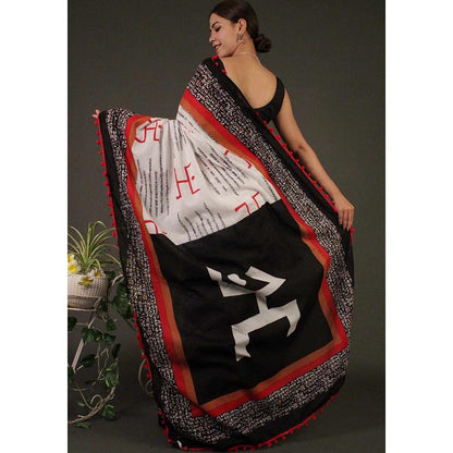 Isadora Life Multi-Color Printed Pre-Draped Saree with Unstitched Blouse