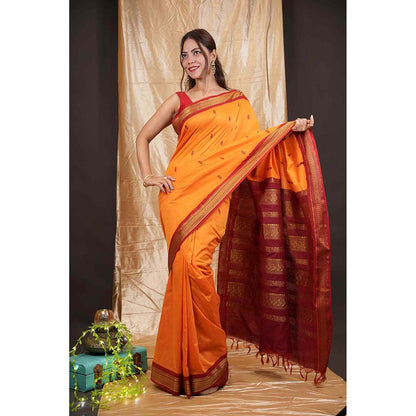 Isadora Life Traditional Premium South Silk Pre-draped Saree with Unstitched Blouse