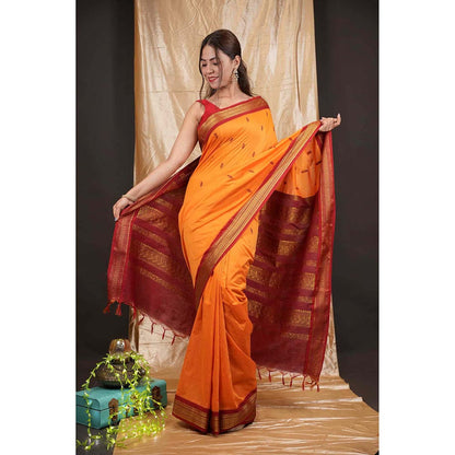 Isadora Life Traditional Premium South Silk Pre-draped Saree with Unstitched Blouse