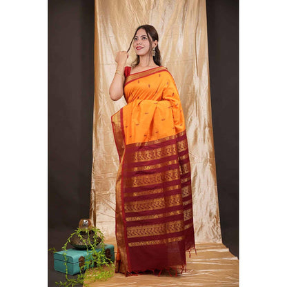 Isadora Life Traditional Premium South Silk Pre-draped Saree with Unstitched Blouse