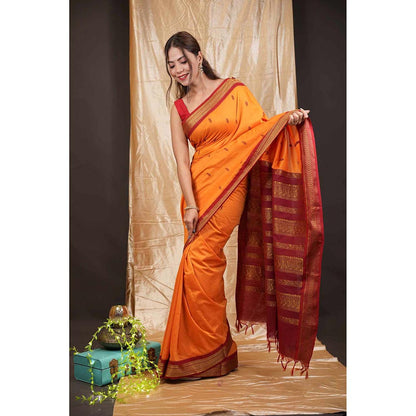 Isadora Life Traditional Premium South Silk Pre-draped Saree with Unstitched Blouse