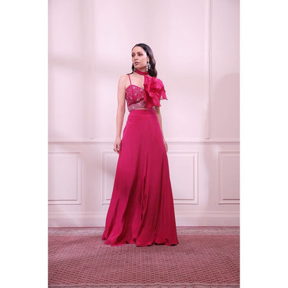 ISHA GUPTA TAYAL Pink Sapphire Embroidered Top With Pant