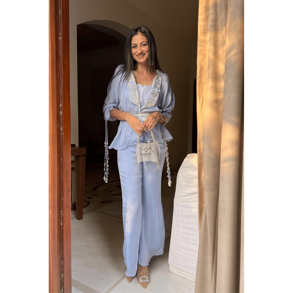 ISHA GUPTA TAYAL Lavender Embroidered Co-Ord Set