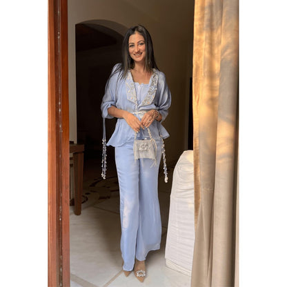 ISHA GUPTA TAYAL Lavender Embroidered Co-Ord Set
