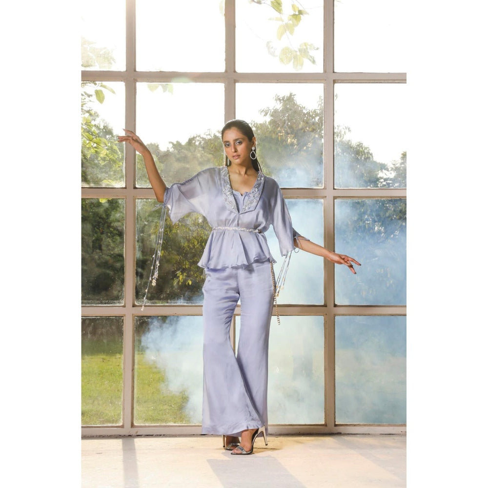 ISHA GUPTA TAYAL Lavender Embroidered Co-Ord Set