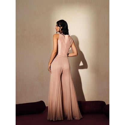 ISHA GUPTA TAYAL Pink Rajmani Waistcoat and Sharara